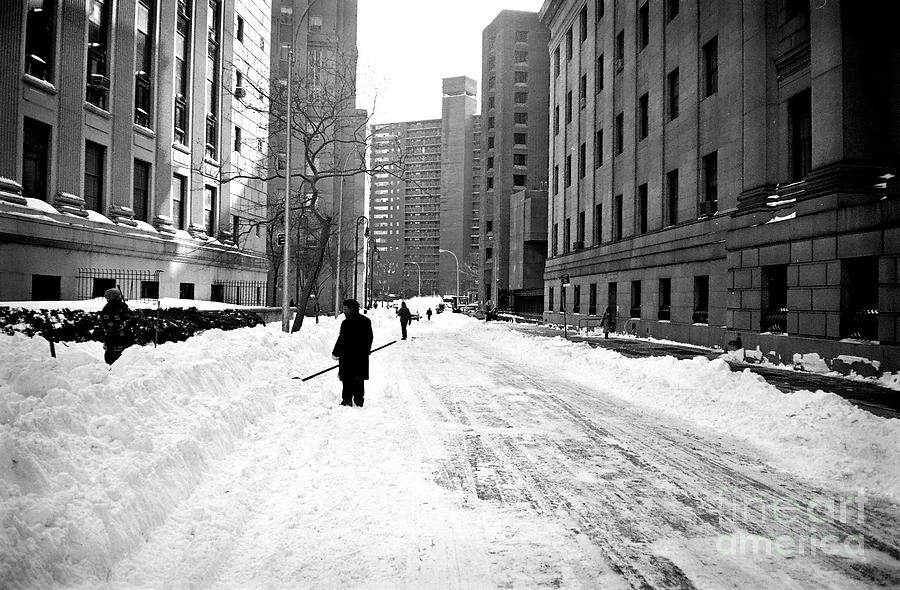 Shoveling Out of New York City 1996 Blizzard Photograph by John Rizzuto
