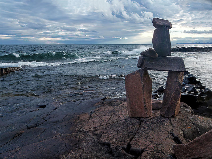 Show Me The Way - Lake Superior Rock Stack Photograph