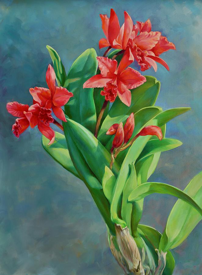 Orchid Painting - Show Offs by Laurie Snow Hein