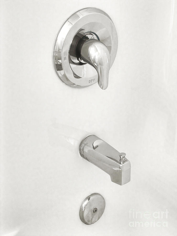 Cold Photograph - Shower Faucet Spout and Water Mixer  by Olivier Le Queinec