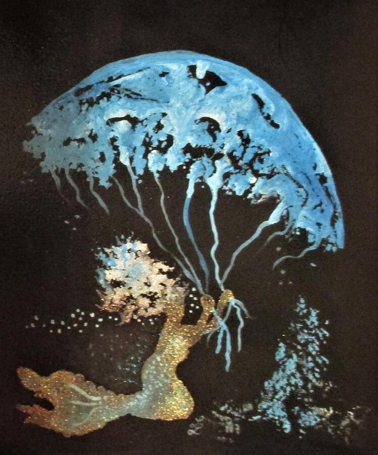 Shower Mermaid Umbrella Painting by Lynn Raizel Lane