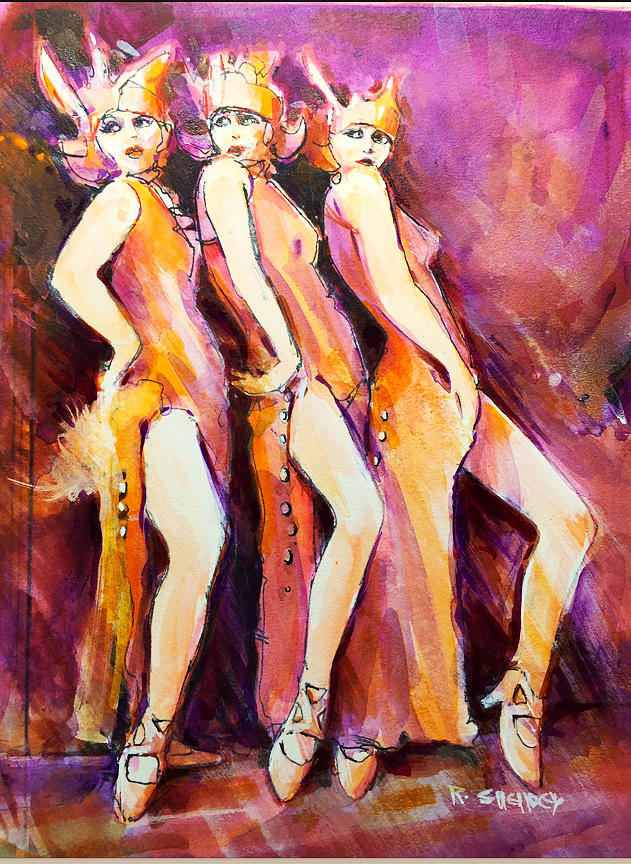 Showgirls three Painting by Ronald Shelley