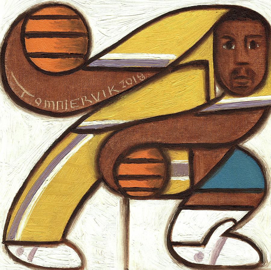 Showtime Magic Johnson Painting Painting by Tommervik