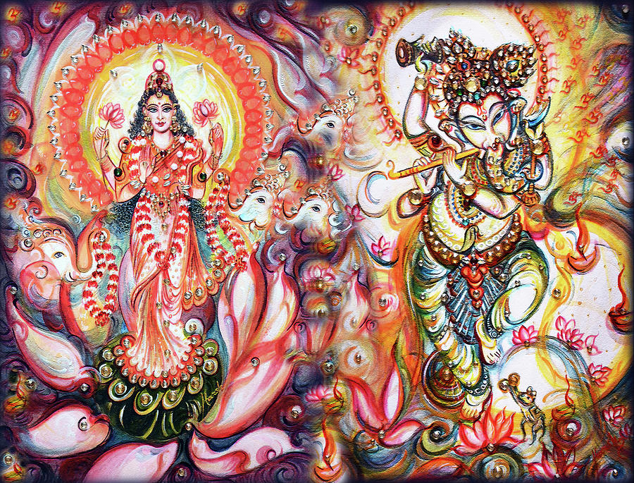 Shree Lakshmi Ganesha  Painting by Harsh Malik