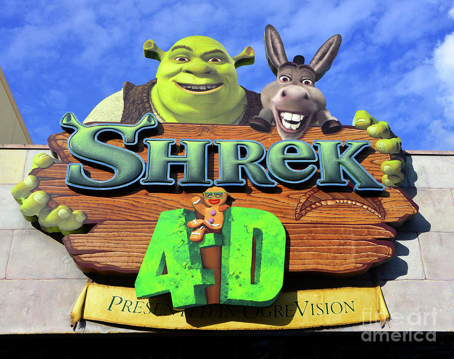 Shrek 4 D sign Photograph by David Lee Thompson