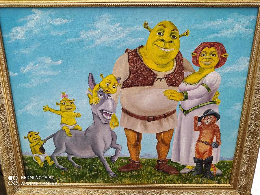 The Shrek Family Throw Pillow, Shrek Fiona _amp_ Shrek Get Ogre It Throw  Pillow