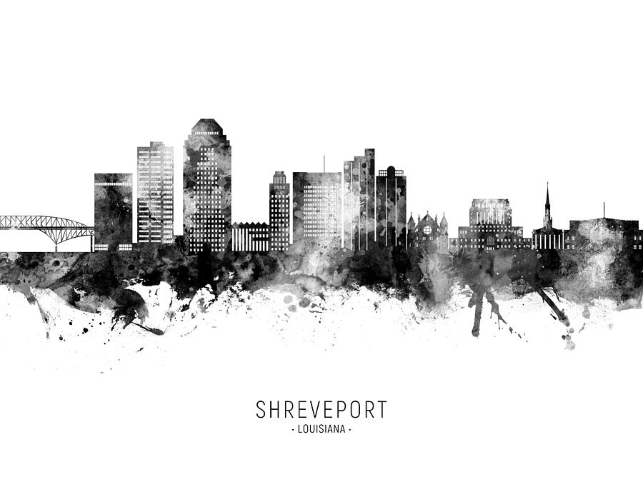 Shreveport Louisiana Skyline #13 Digital Art by Michael Tompsett