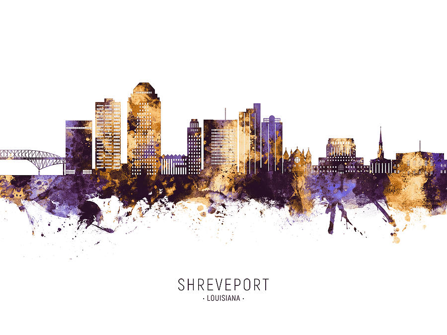 Shreveport Louisiana Skyline #14 Digital Art by Michael Tompsett