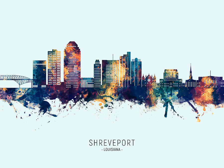 Shreveport Louisiana Skyline #15 Digital Art by Michael Tompsett