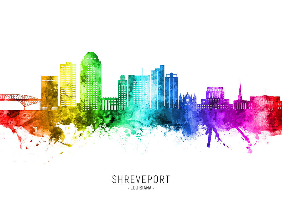 Shreveport Louisiana Skyline #16 Digital Art by Michael Tompsett