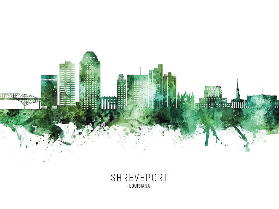Shreveport Louisiana Skyline #19 Digital Art by Michael Tompsett