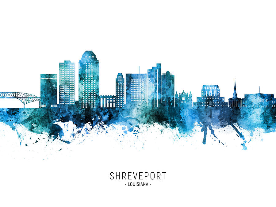 Shreveport Louisiana Skyline #21 Digital Art by Michael Tompsett