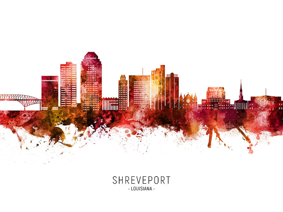 Shreveport Louisiana Skyline #22 Digital Art by Michael Tompsett