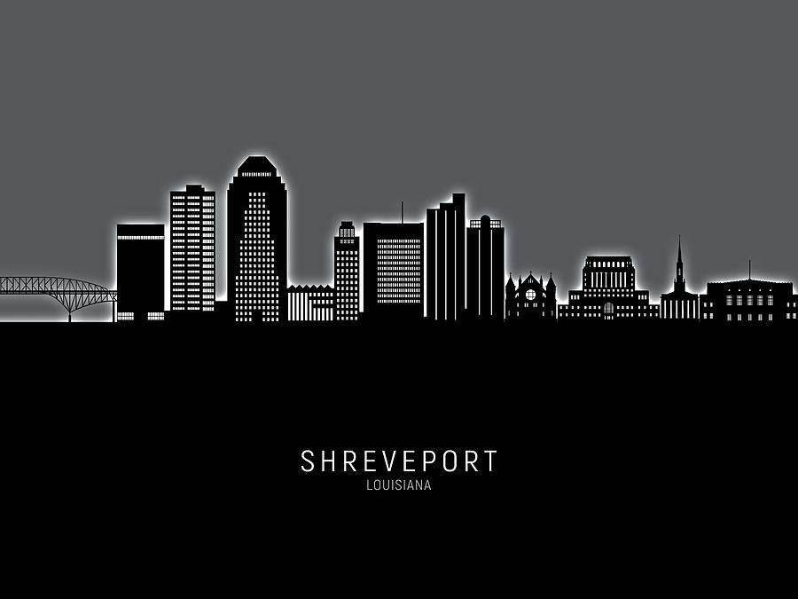 Shreveport Louisiana Skyline #26 Digital Art by Michael Tompsett
