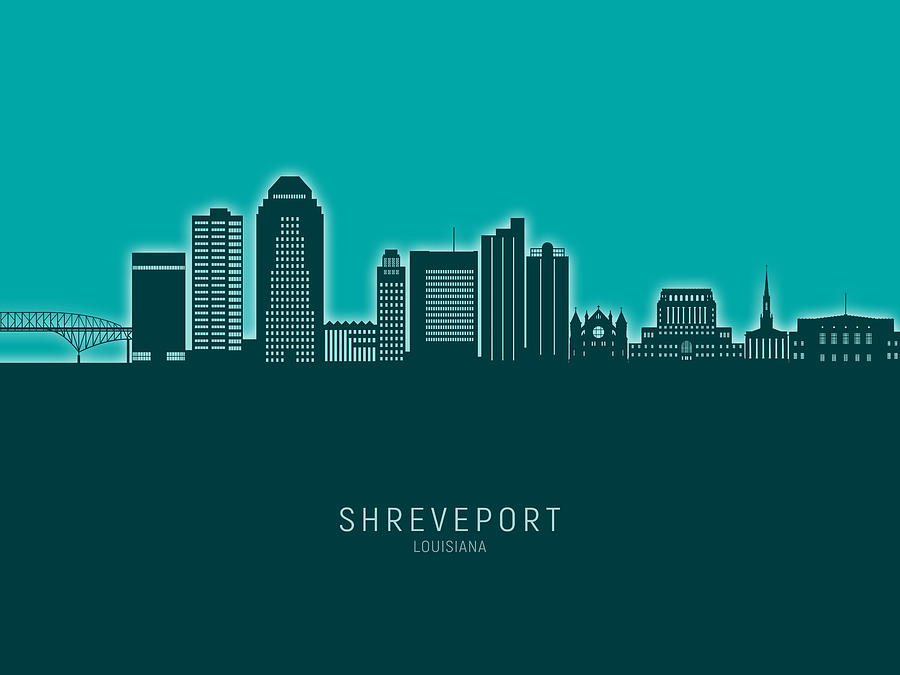 Shreveport Louisiana Skyline #27 Digital Art by Michael Tompsett