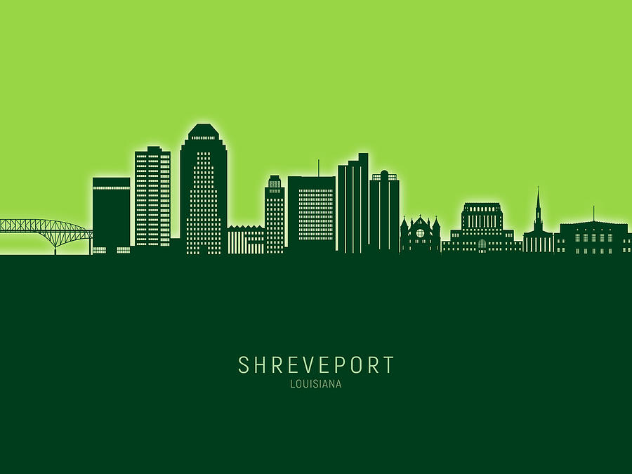 Shreveport Louisiana Skyline #29 Digital Art by Michael Tompsett