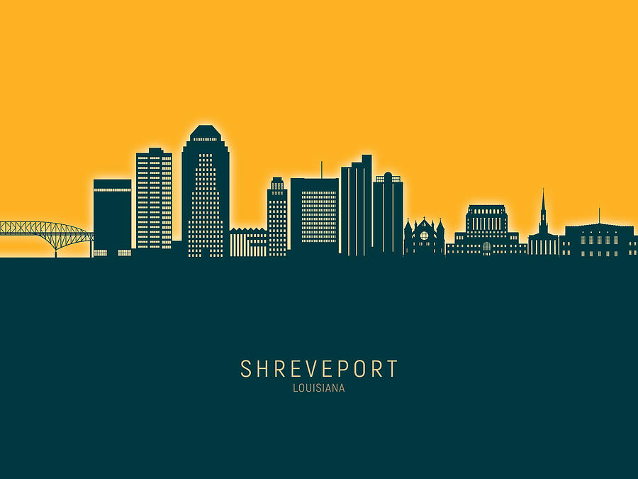 Shreveport Louisiana Skyline #32 Digital Art by Michael Tompsett