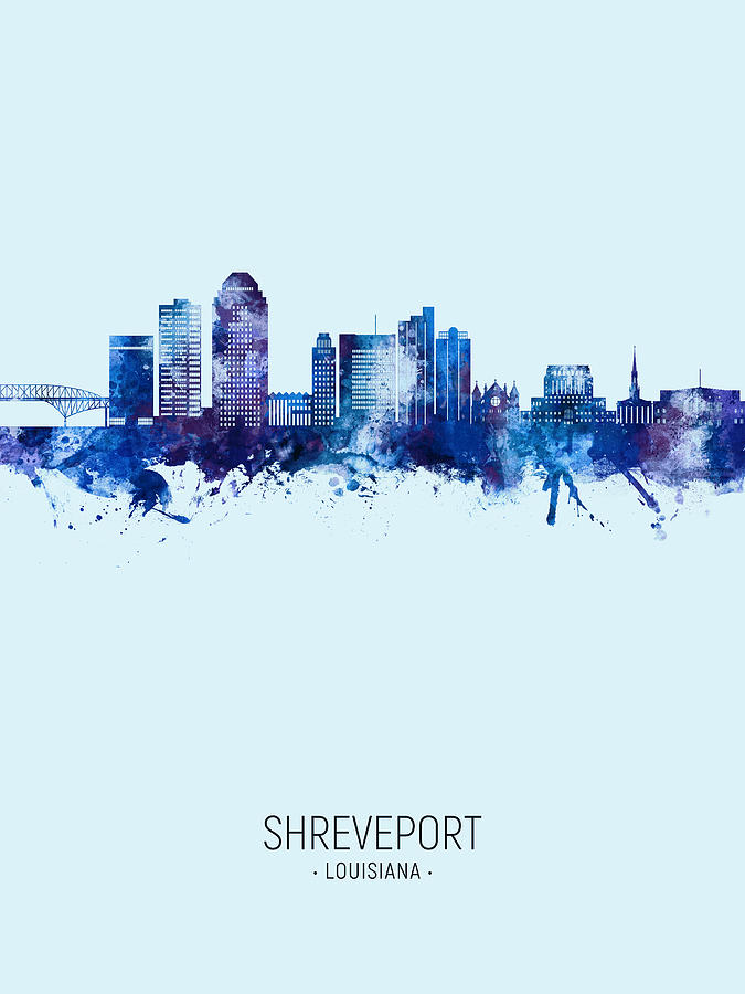 Shreveport Louisiana Skyline #36 Digital Art by Michael Tompsett