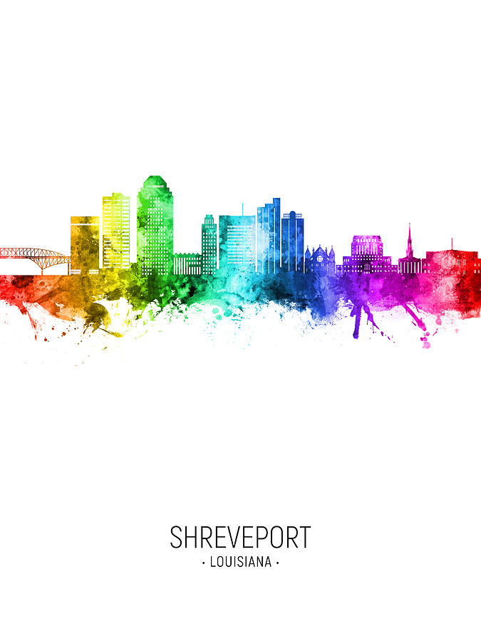 Shreveport Louisiana Skyline #37 Digital Art by Michael Tompsett