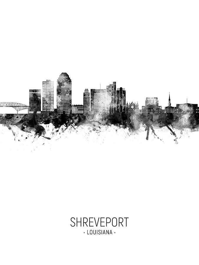 Shreveport Louisiana Skyline #38 Digital Art by Michael Tompsett