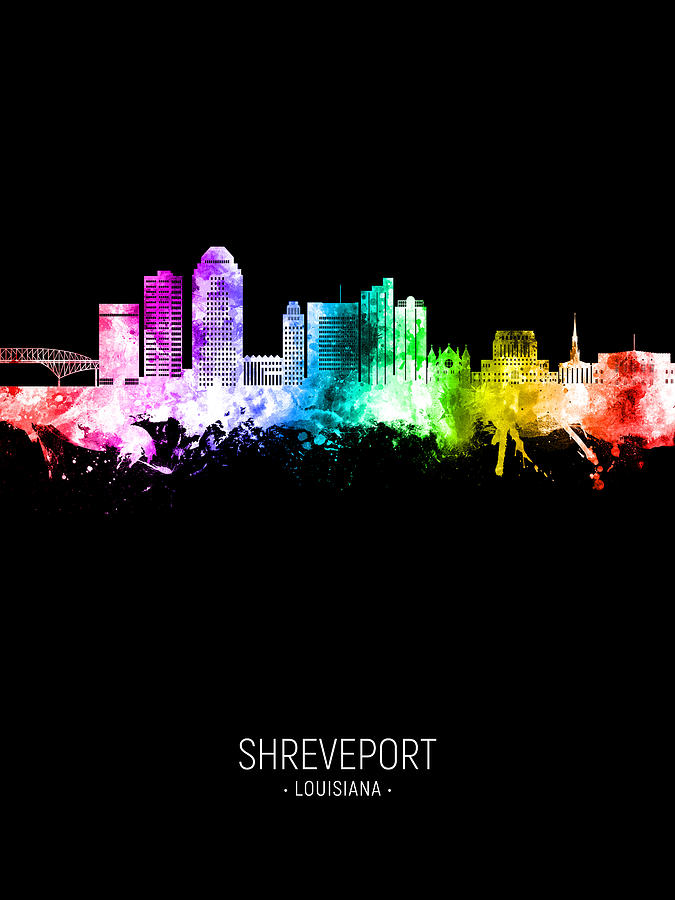 Shreveport Louisiana Skyline #40 Digital Art by Michael Tompsett
