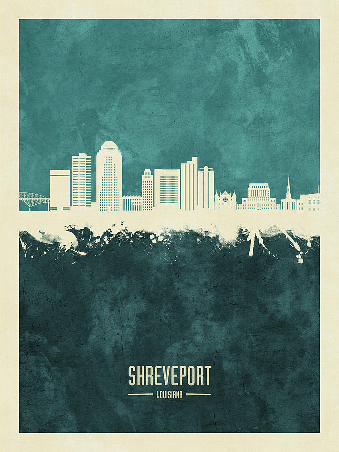 Shreveport Louisiana Skyline #41 Digital Art by Michael Tompsett