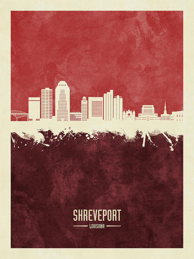 Shreveport Louisiana Skyline #42 Digital Art by Michael Tompsett