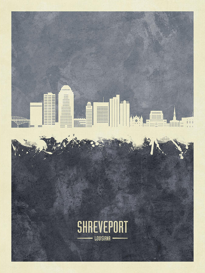 Shreveport Louisiana Skyline #44 Digital Art by Michael Tompsett
