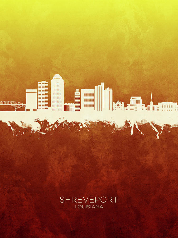 Shreveport Louisiana Skyline #49 Digital Art by Michael Tompsett