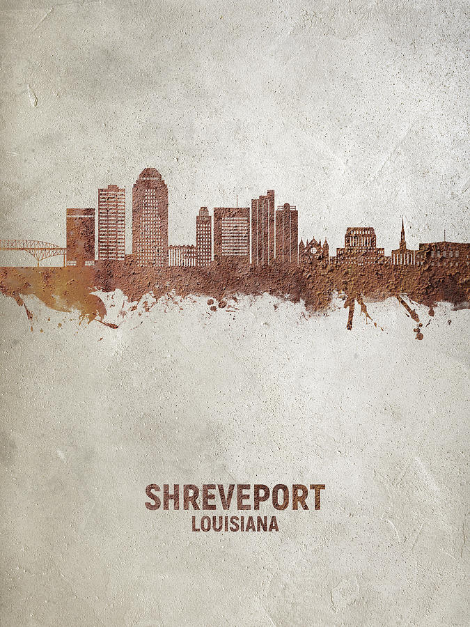 Shreveport Louisiana Skyline #50 Digital Art by Michael Tompsett
