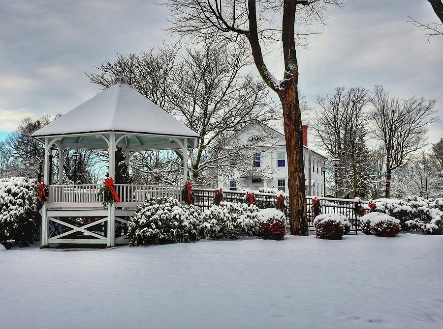 Shrewsbury Town Common covered in snow Photograph by Monika Salvan
