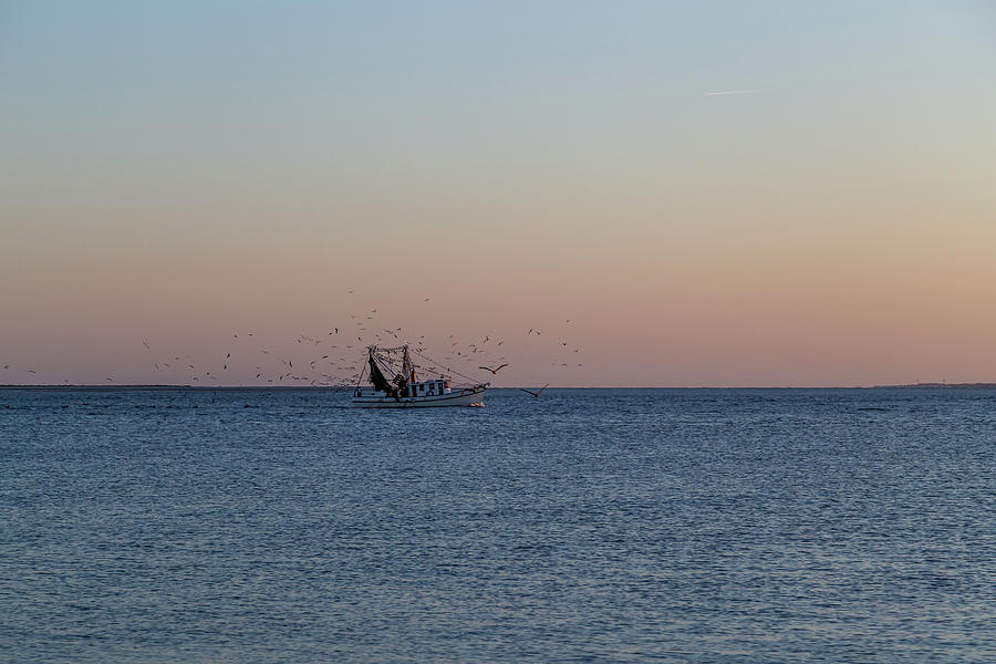 Shrimp Boat at Sunset Photograph by Cindy Robinson