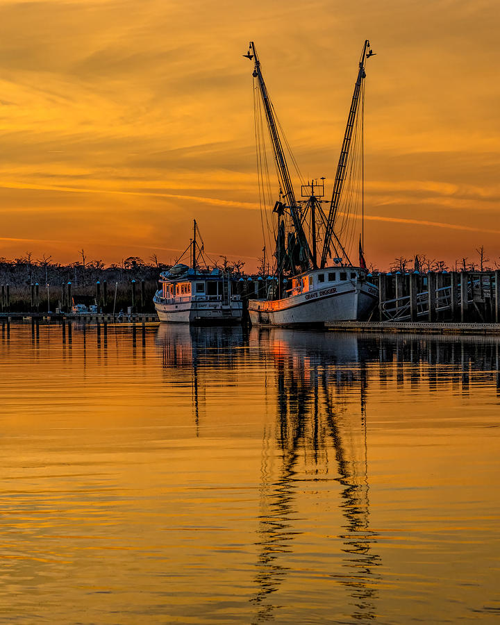 Oil Paint Shrimp Boat Glow Photograph by Mark Hammerstein Fine Art