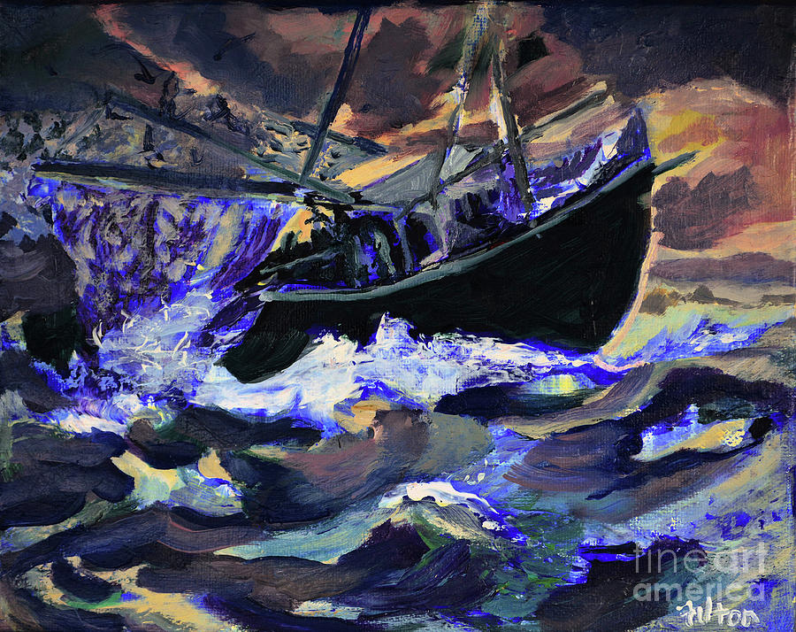 Shrimp Boat Painting by Julianne Felton