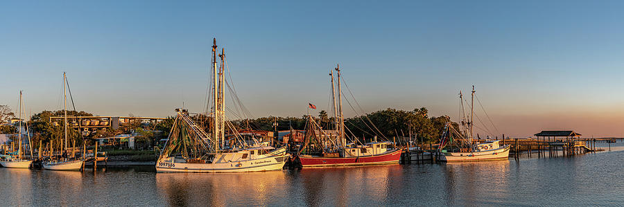 Shrimp Boat Panorama Photograph by Douglas Wielfaert