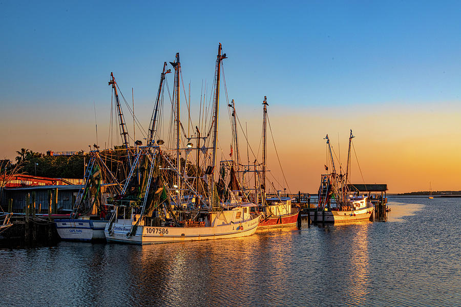 Shrimp Boat Sunset Photograph by Douglas Wielfaert