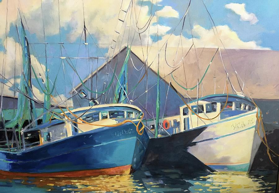 Shrimp Boats Painting by Chris Gholson
