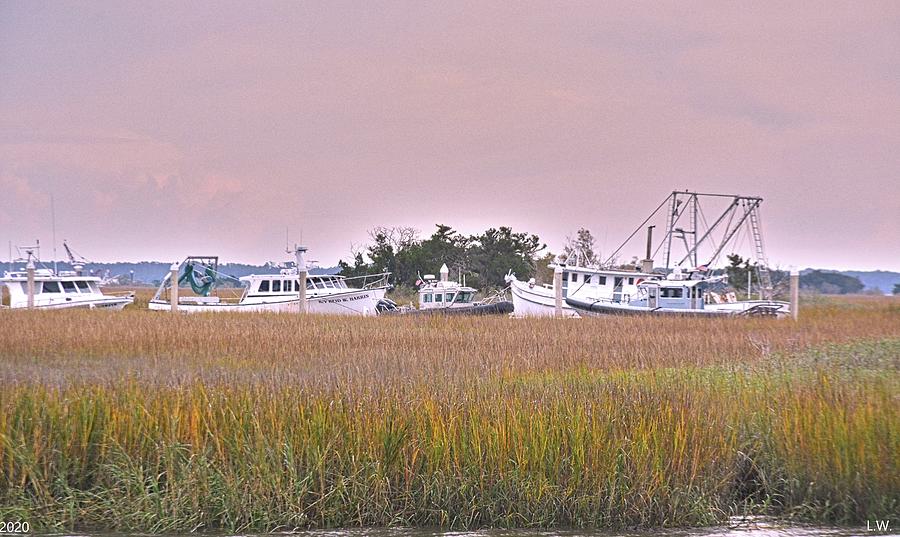 Shrimp Boats On The Marsh Photograph by Lisa Wooten