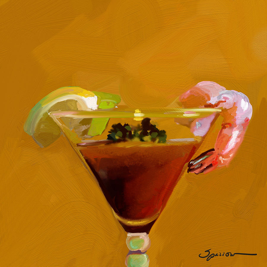 Shrimp Cocktail Painting by Mary Sparrow