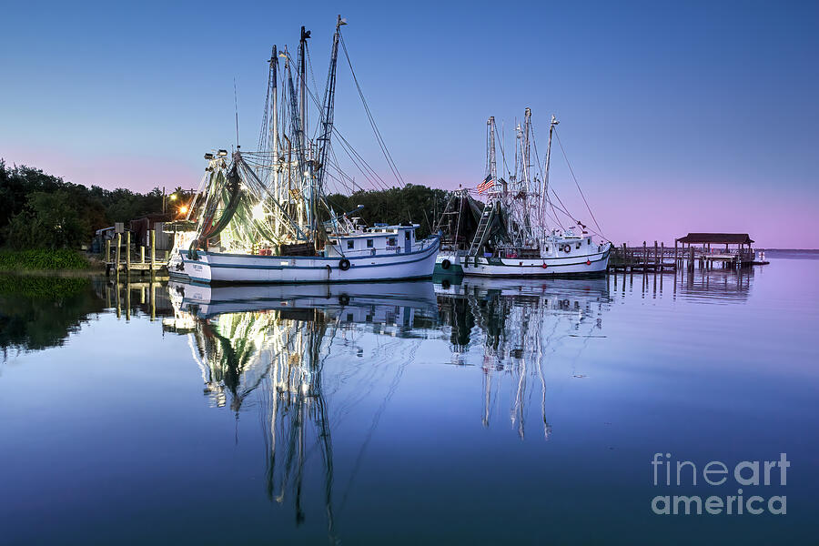 Shrimpboats at Sunset Photograph by Shelia Hunt