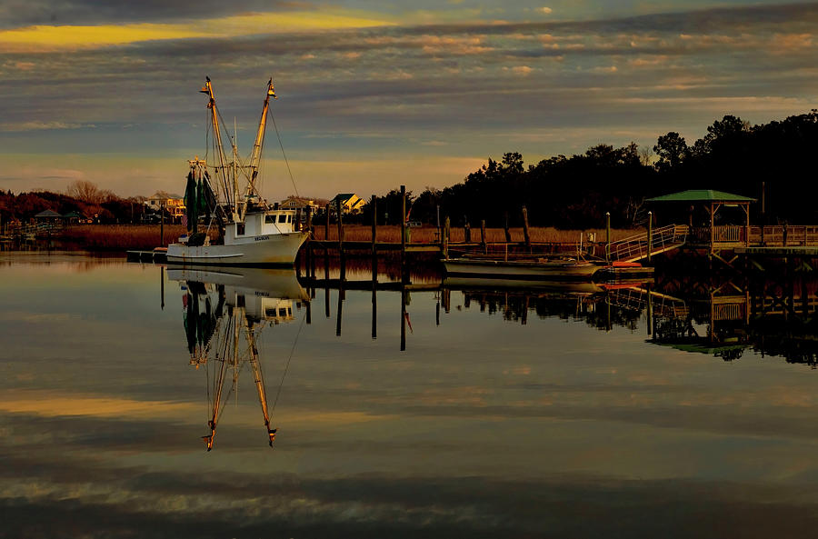 Shrimper Home For The Night Photograph
