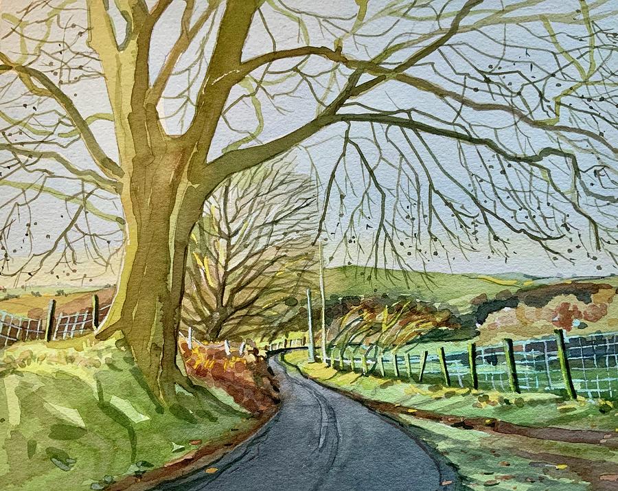 England Painting - Ratlinghope Lane - Shropshire by Luisa Millicent