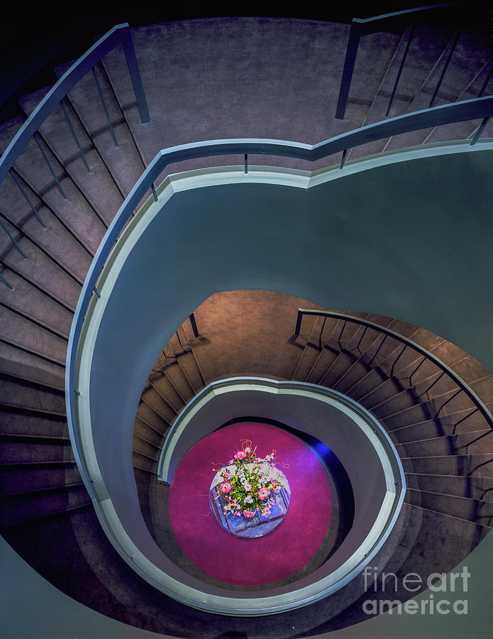 Shubert Spiral Stairway Down Photograph by David Zanzinger