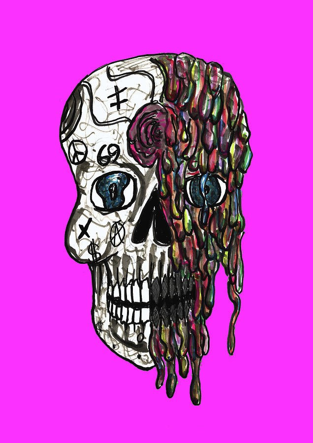 Skull Mixed Media - Shugga Skull by Luke Margetts