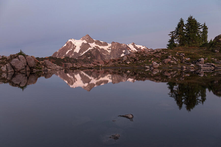 Shuksan Reflection after Sunset Photograph by Michael Russell