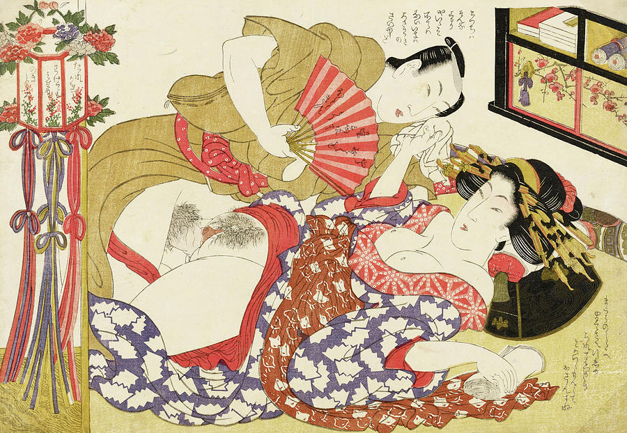 Nude Painting - Shunga, Husband and Wife by Kikugawa Eizan
