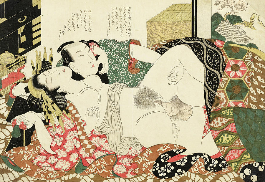 Nude Painting - Shunga, Yoshiwara Prostitute by Kikugawa Eizan