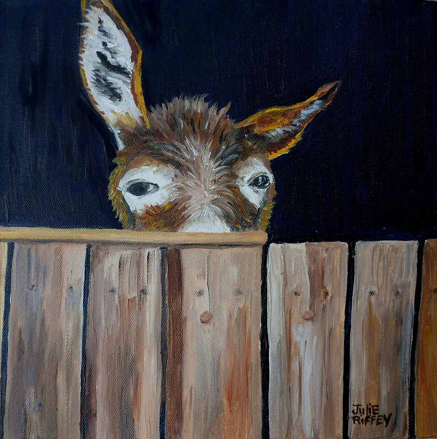 Donkey In the House Painting by Julie Brugh Riffey