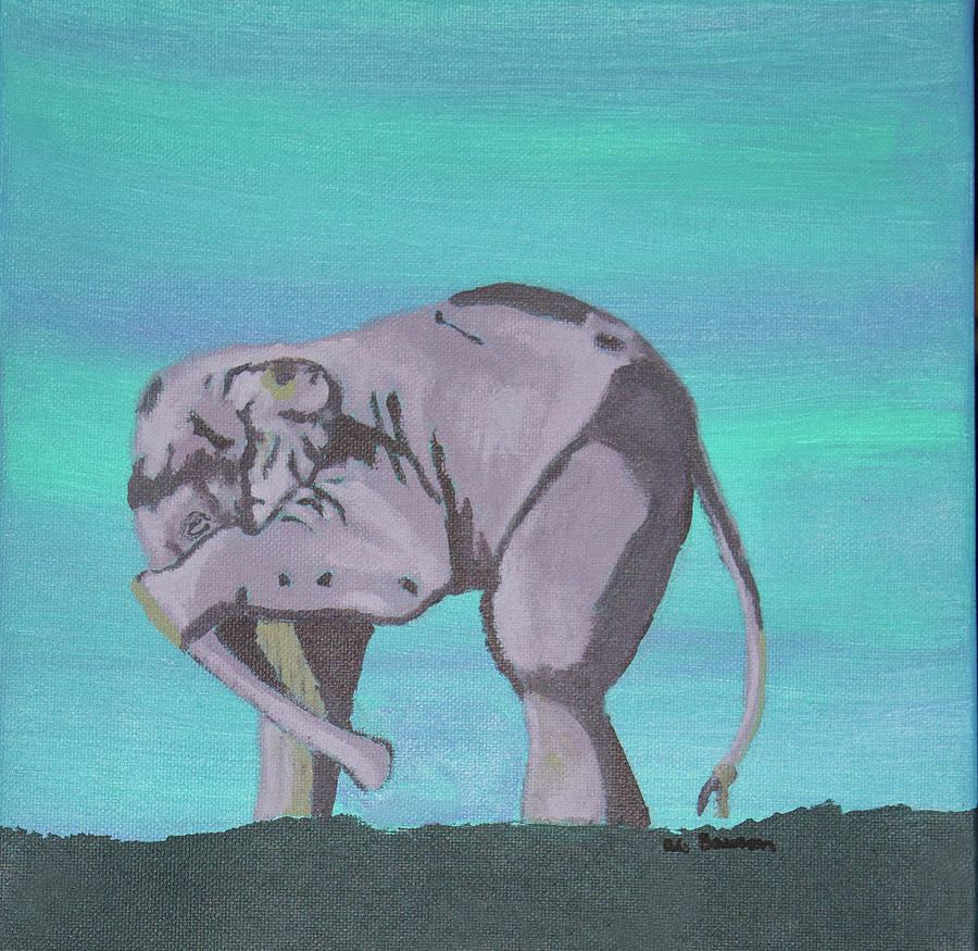 Shy Elephant Painting by Ali Baucom