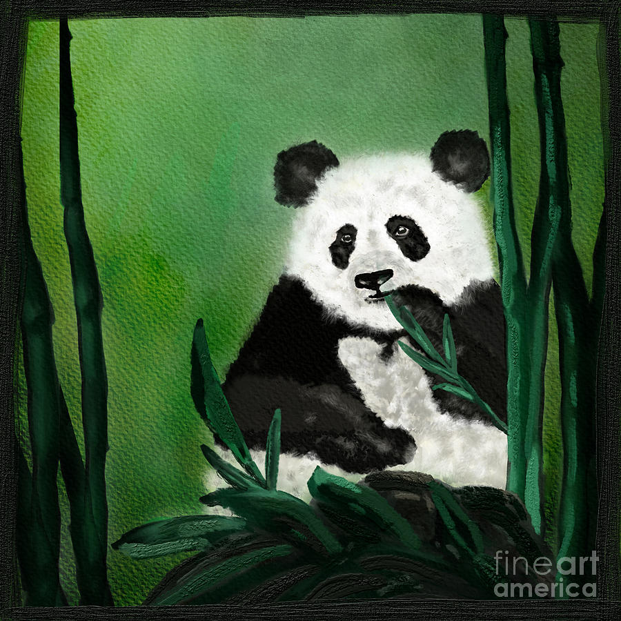 Shy Panda Digital Art by Erika Weber